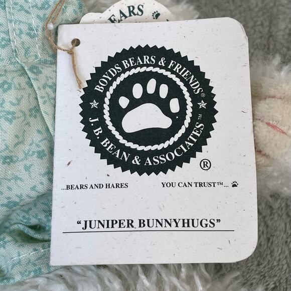 Boyds Bears Plush Juniper Bunnyhug White Rabbit TAGS #916501 Stuffed Animal Toy - Picture 12 of 16
